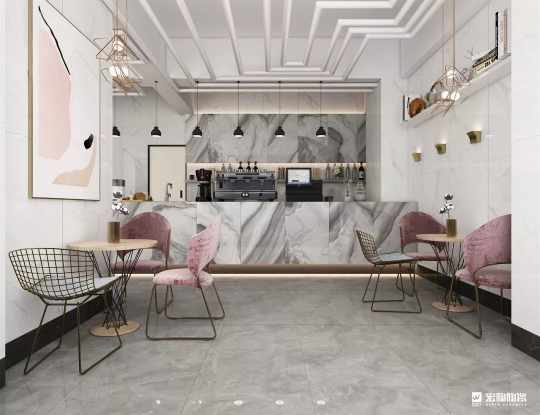 欧博ABG餐厅森系瓷砖效果图