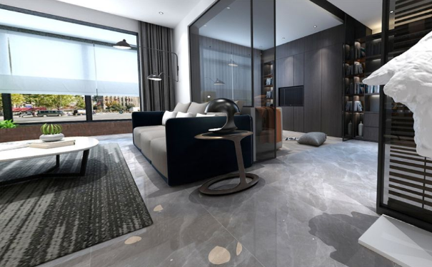 欧博ABG灰色瓷砖卧室效果图