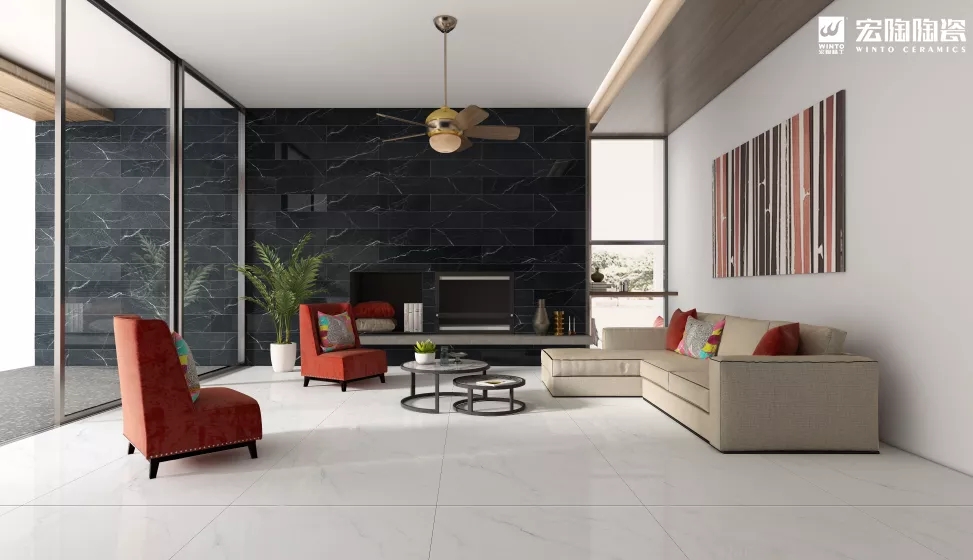 欧博ABG白瓷砖地砖装修效果图