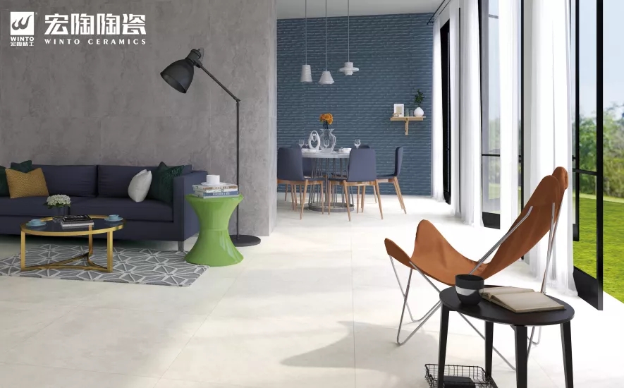 欧博ABG北欧气概客厅瓷砖地砖花型效果图
