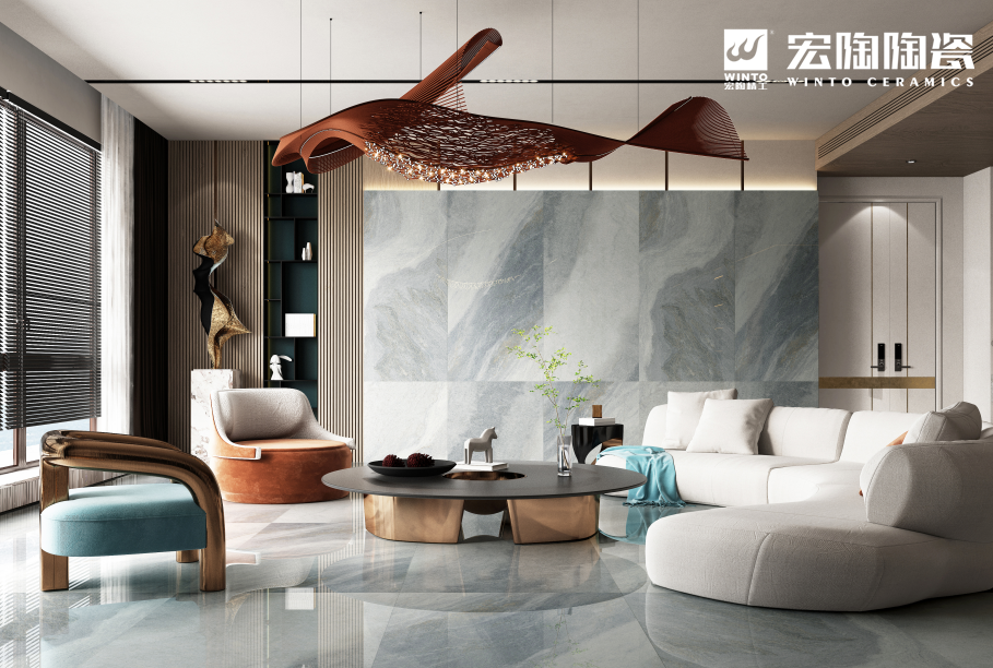 欧博ABG银河灰地砖装修效果