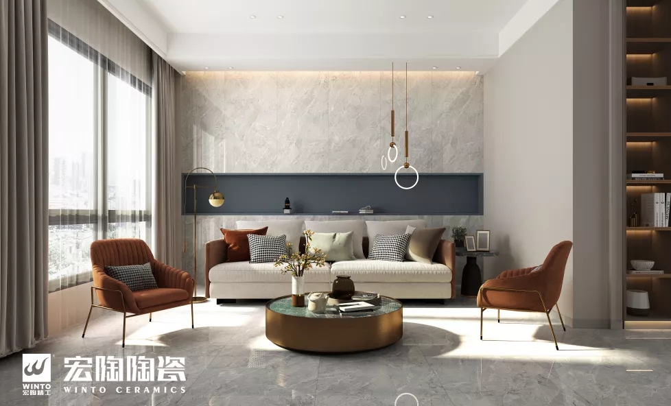 欧博ABG卡地亚灰抛釉砖装修效果图