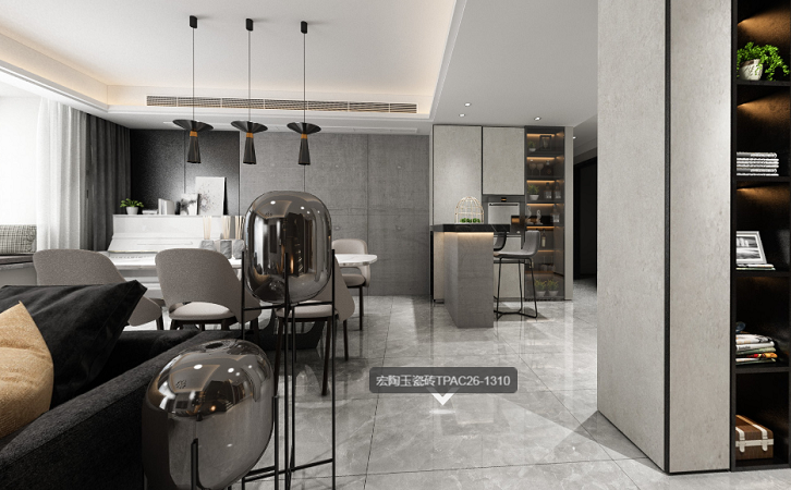 欧博ABG玉瓷砖客厅地砖装修效果图