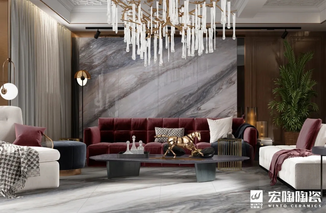 欧博ABG岩板客厅装修效果图