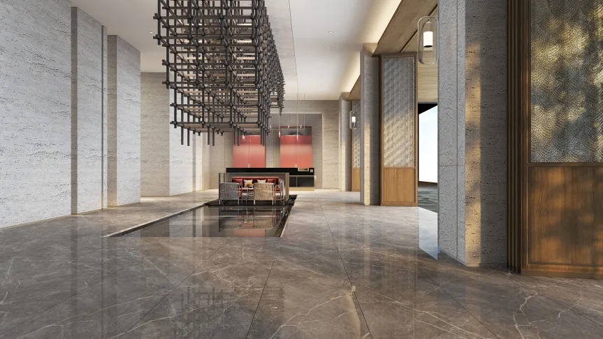 欧博ABG地砖卡金灰装修效果图