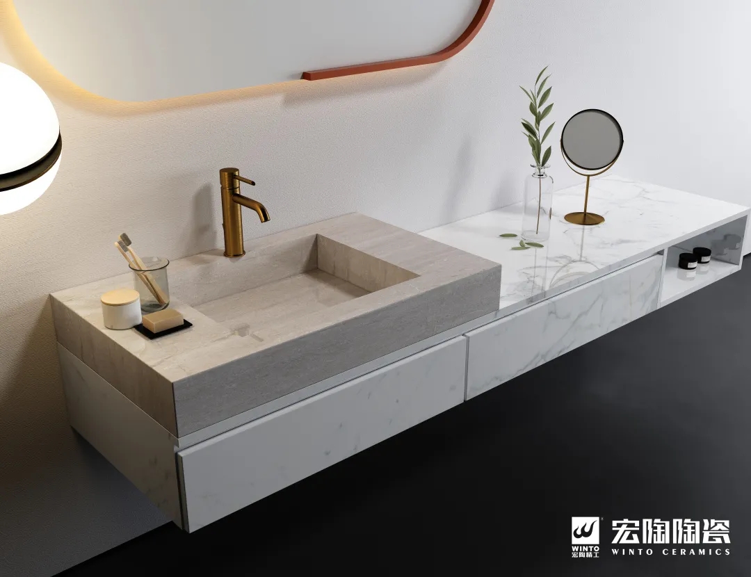 欧博ABG岩板洗手间装修效果图