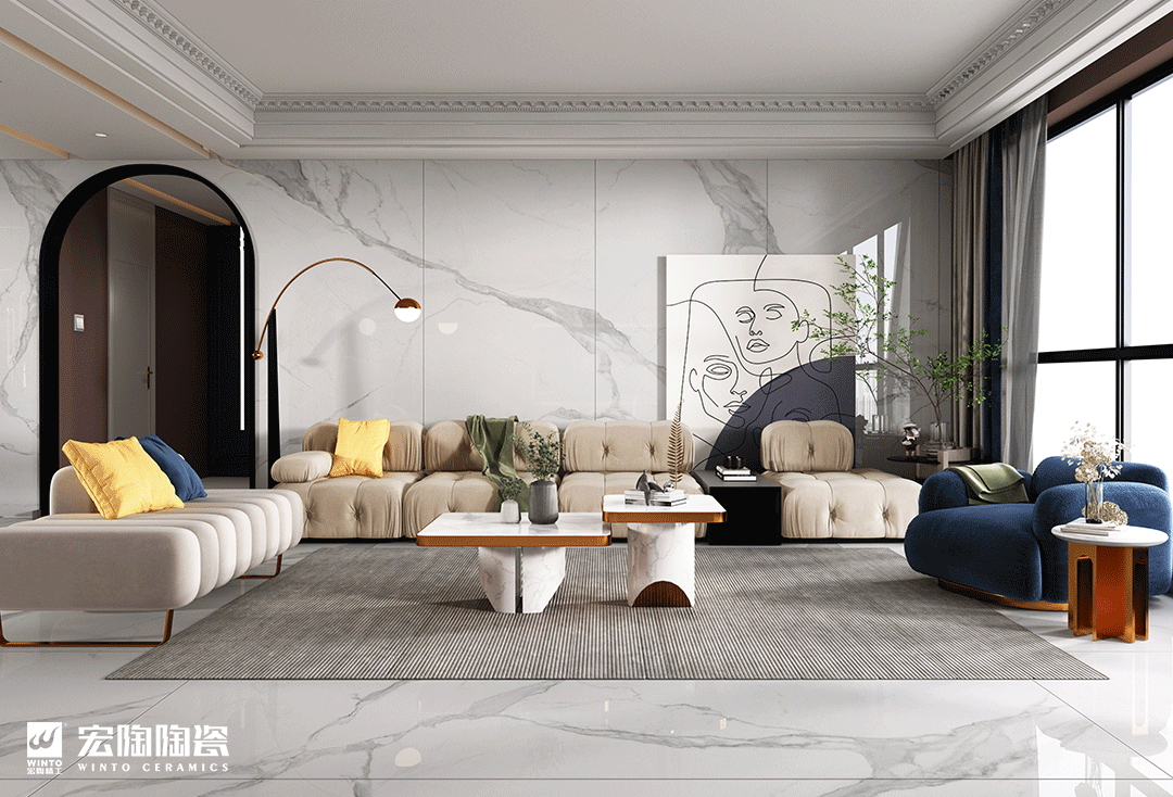 欧博ABG地砖客厅装修效果图