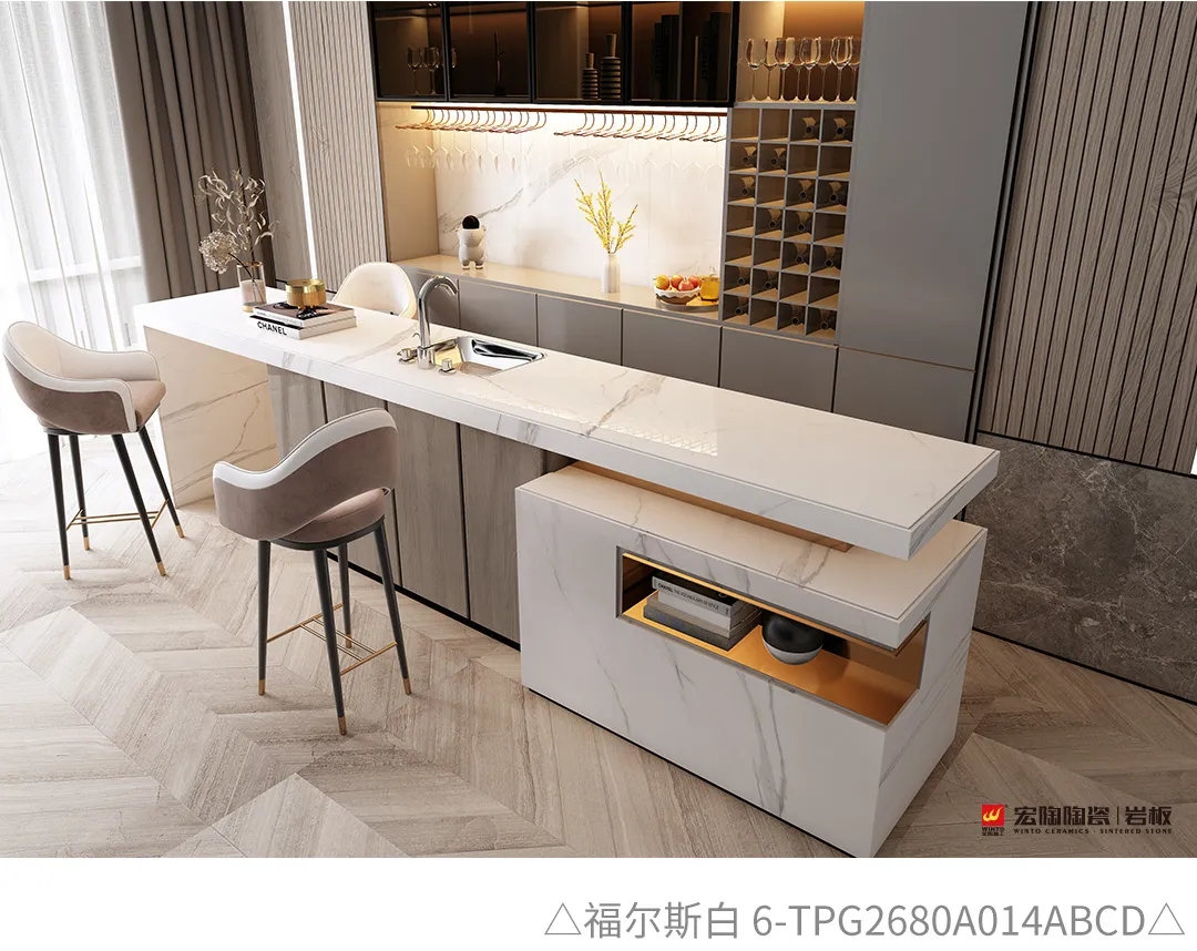 欧博ABG福尔斯白岩板装修效果图