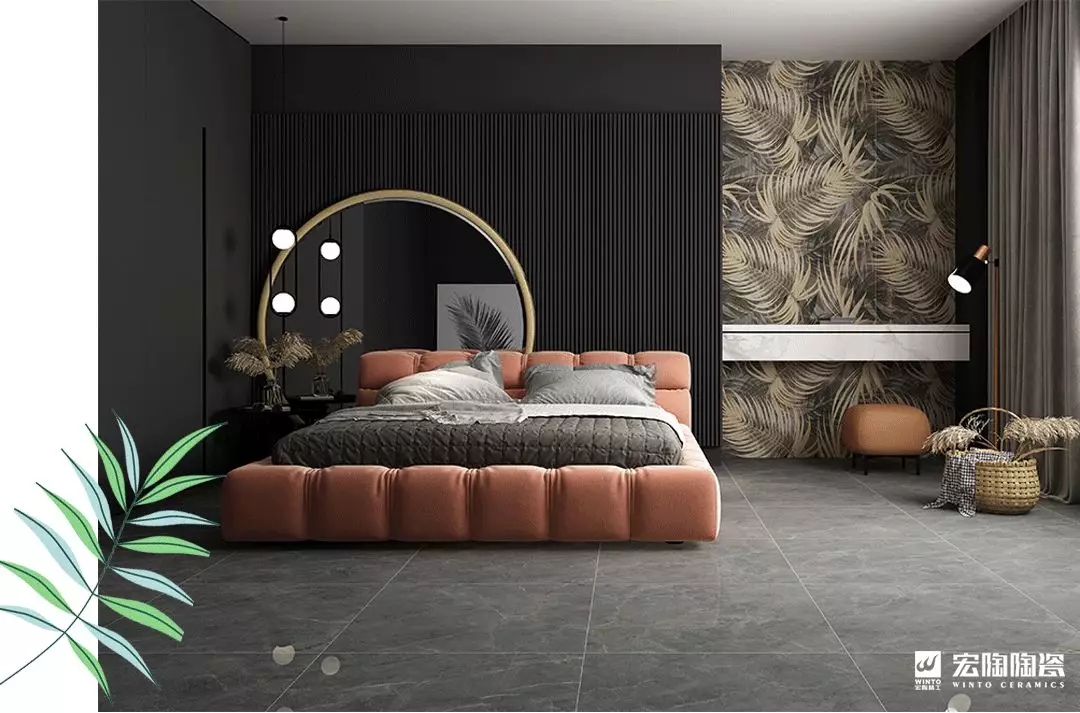 欧博ABG范特西深灰瓷砖地砖装修效果图