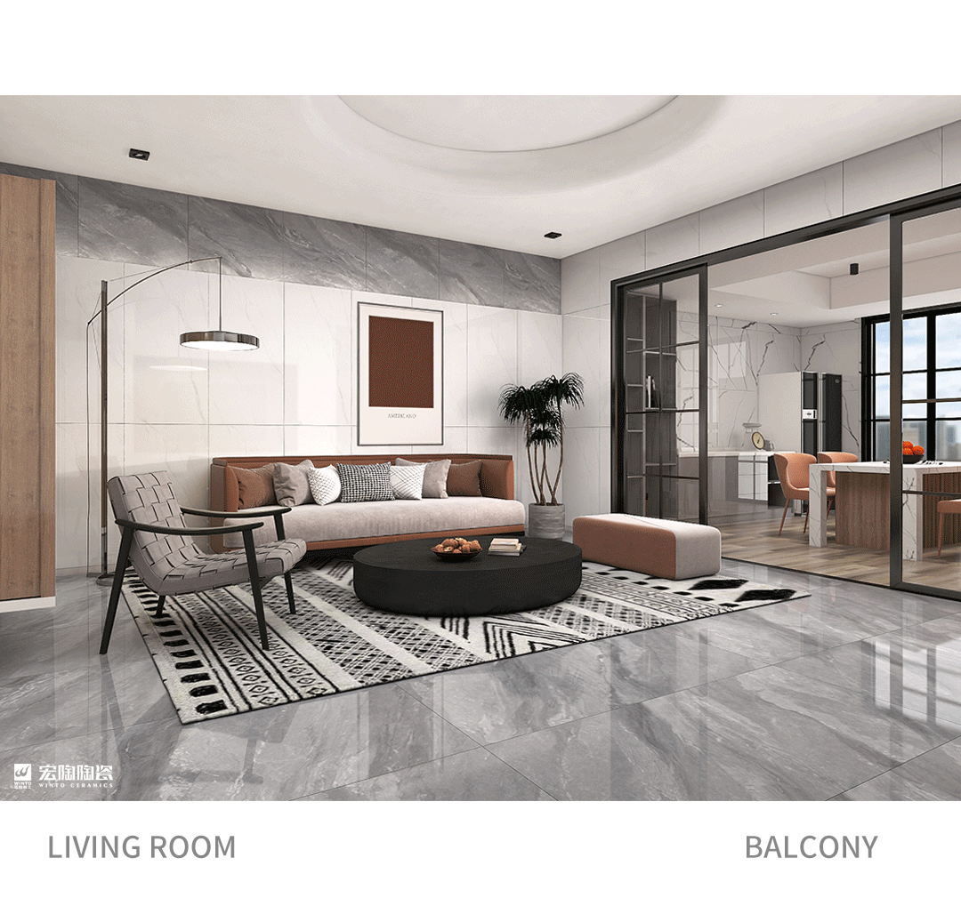 欧博ABGTPGR26017凝脂白瓷砖地砖装修效果图