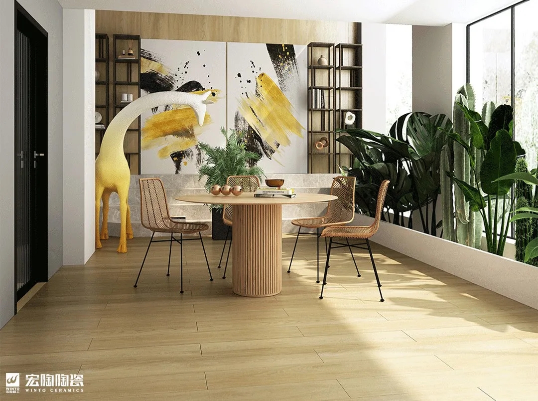 欧博ABG黄金柳木TCB1220008瓷砖和地砖木质纹理装修效果图 