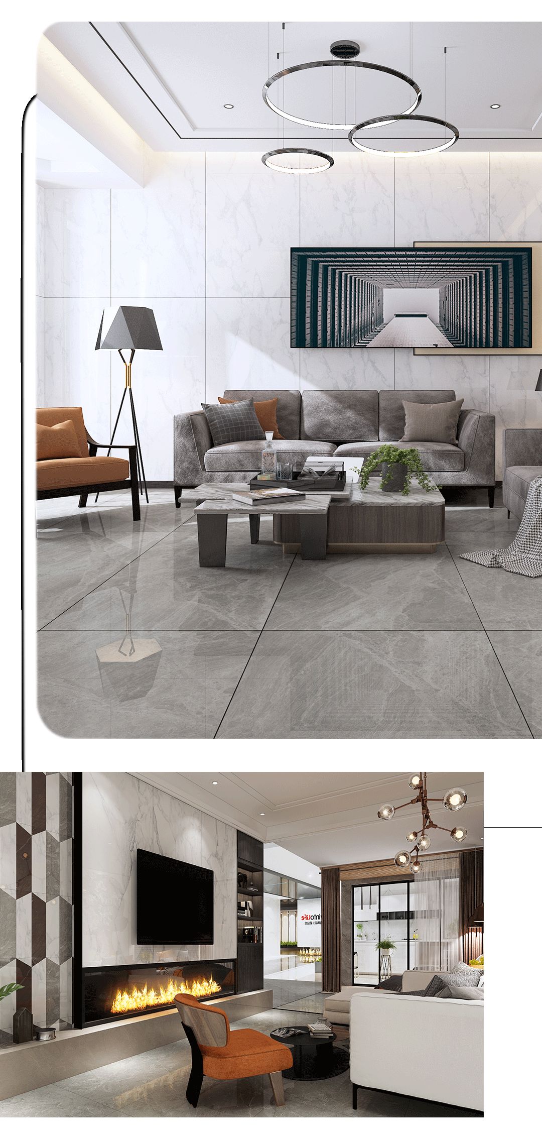 欧博ABG900x1800mm陶瓷大板卡拉卡塔白装修效果图