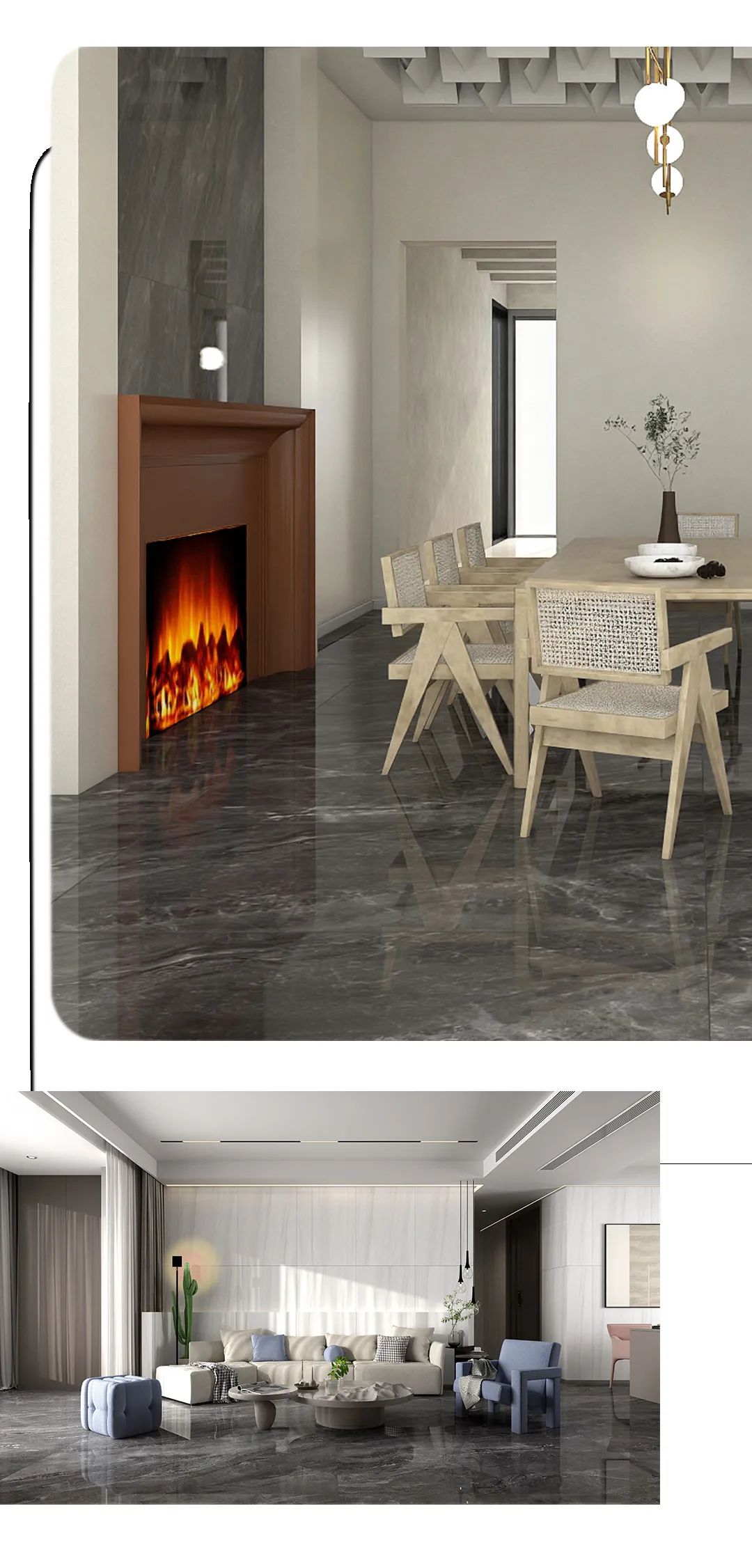 欧博ABG900x1800mm陶瓷大板倪克斯黑装修效果图