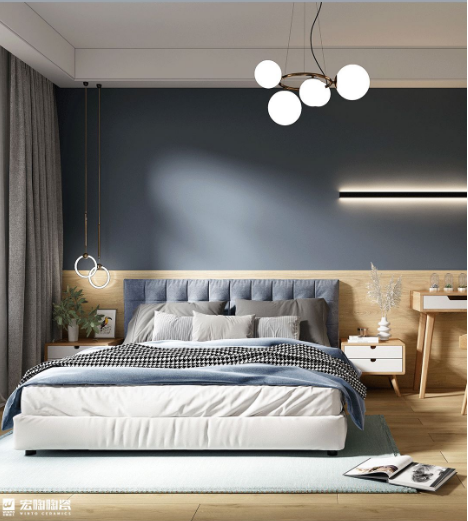 欧博ABG陶瓷质感砖烟雨灰效果图