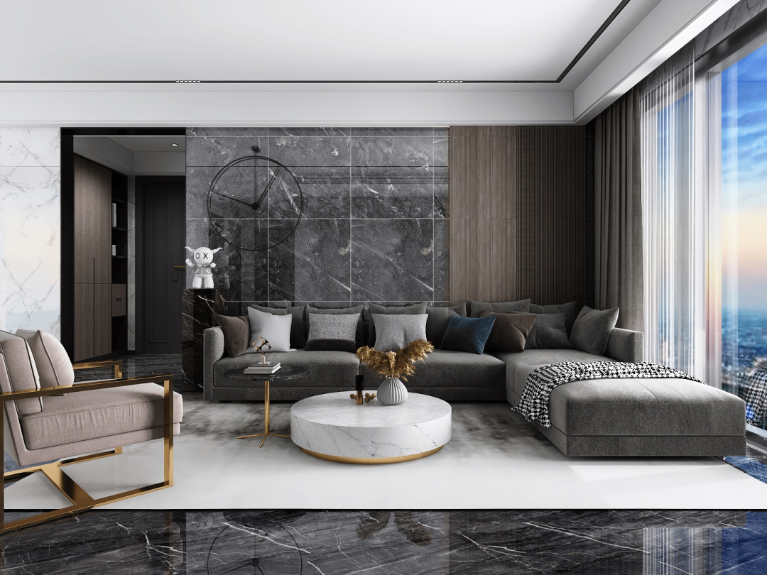 欧博ABG800x800mm瓷砖上墙效果图