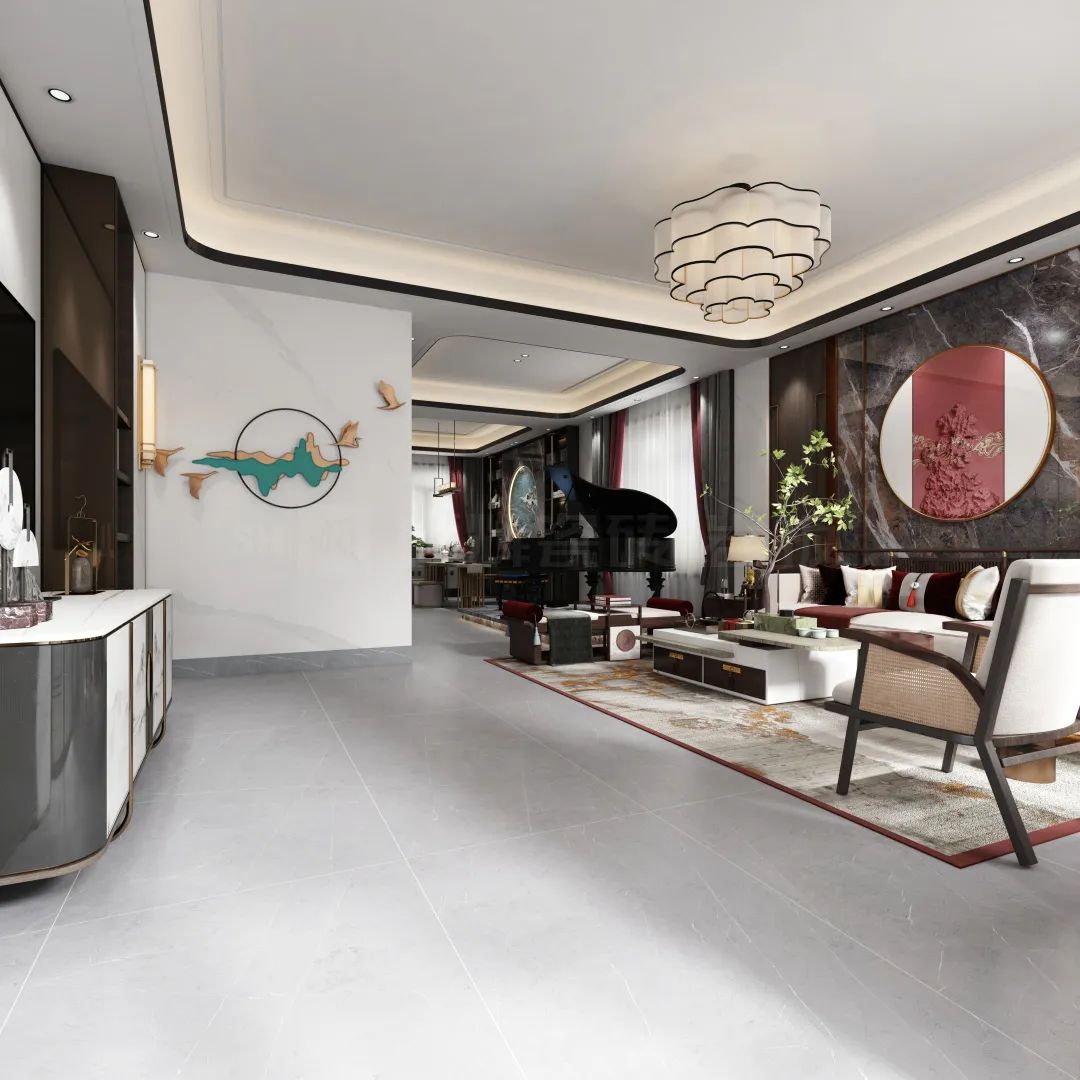 欧博ABG地砖细腻潮韵客厅装修效果图