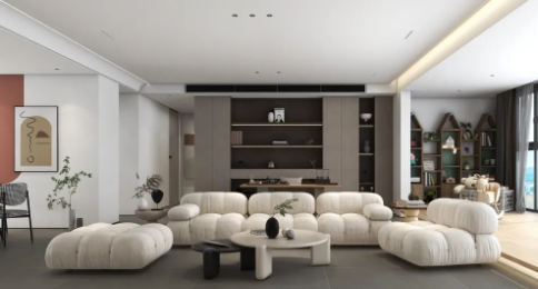 欧博ABG质感砖现代风简奢客厅效果图