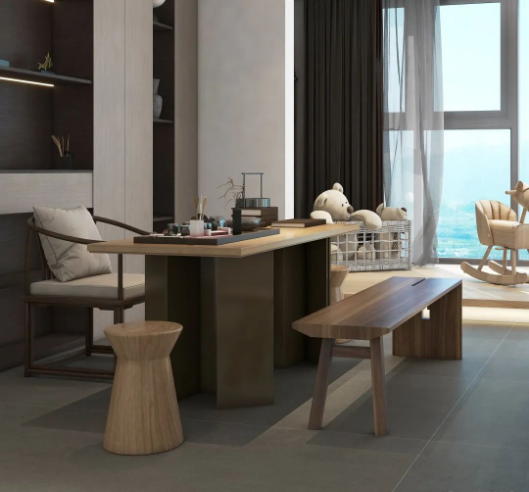 欧博ABG质感砖清洁素雅的灰色肌理办公室效果图