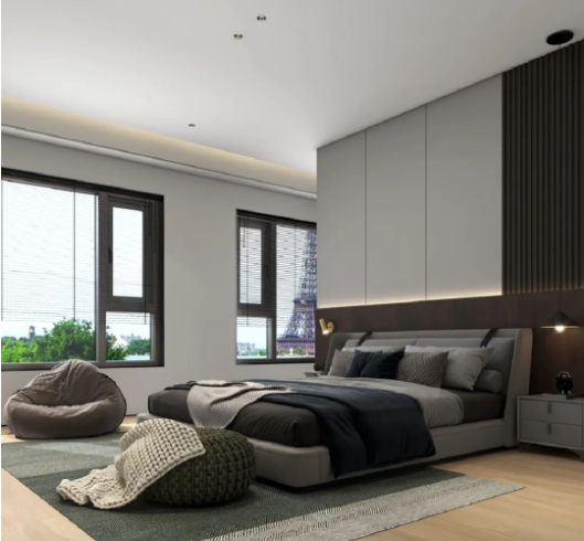 欧博ABG质感砖卧室效果图