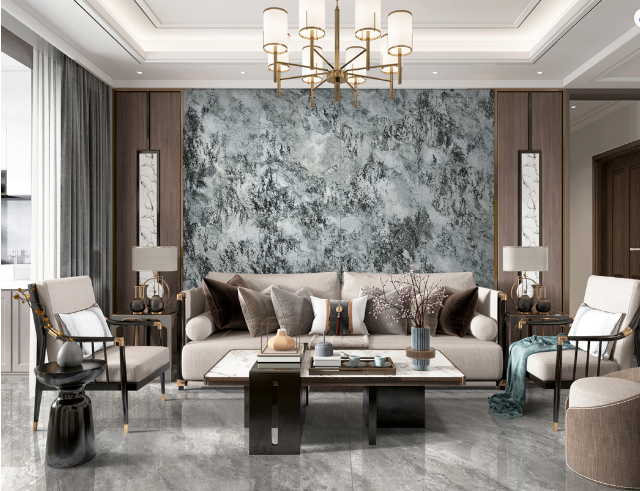 欧博ABG质感砖客厅装修效果图