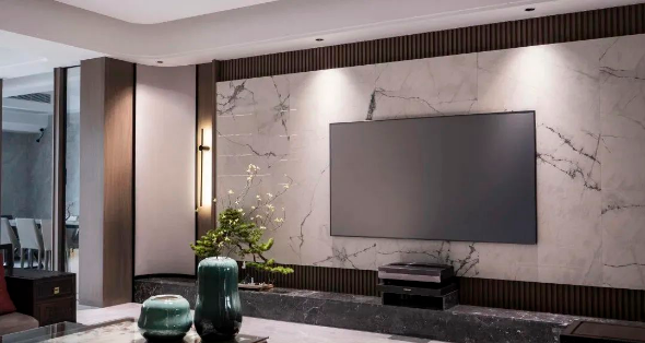 欧博ABG陶瓷大板电视配景墙效果图